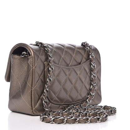 Chanel Metallic Caviar Quilted Mini Rectangular Flap Bronze 3 of 17