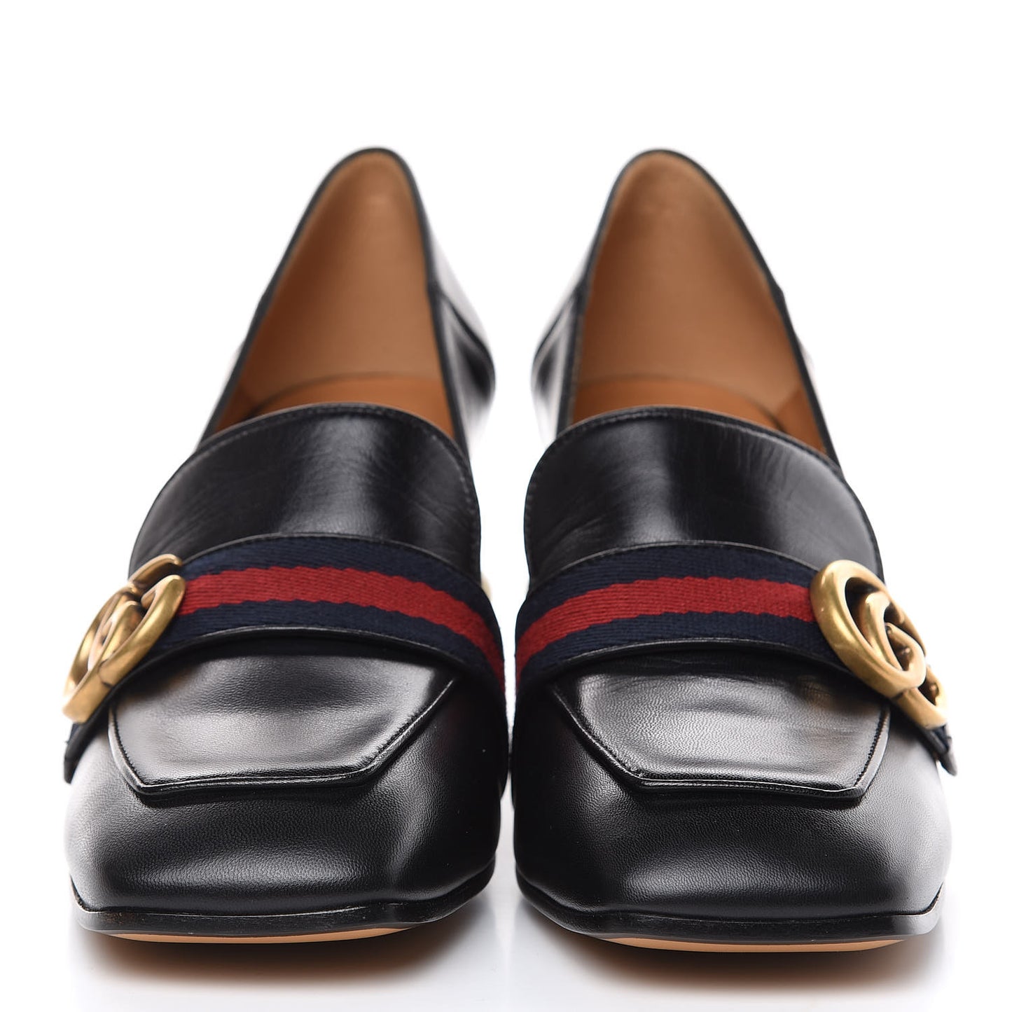 Malaga Kid Web Pearl Embellished Peyton 75mm Loafer Pumps 38.5 Black