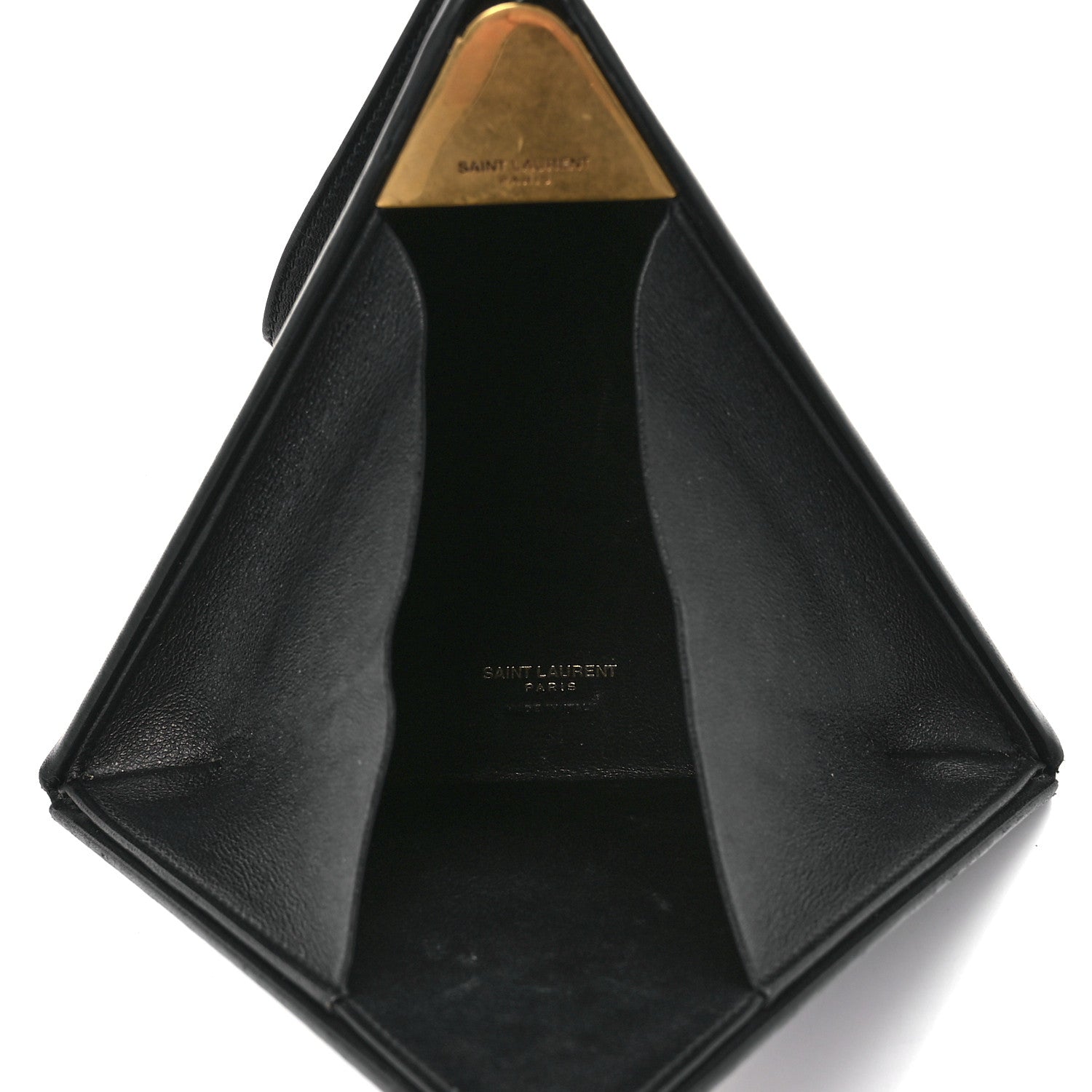Saint Laurent Lambskin Pyramid Clutch Black 5 of 12