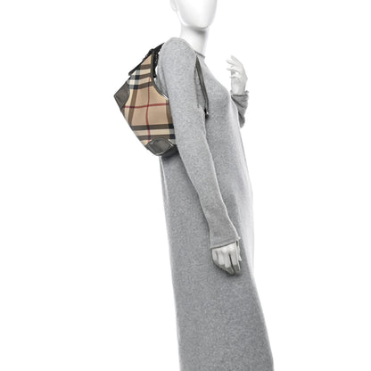 Burberry Metallic Nova Check Patent Hobo Pewter 2 of 14