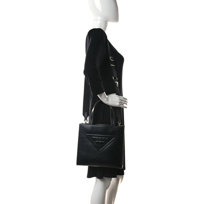 Prada Calfskin Triangle Tote Bag Black 2 of 15