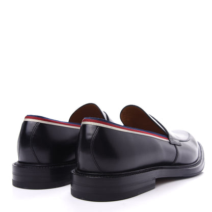 Gucci Calfskin Mens Web Sylvie Loafers 10.5 Black 4 of 12