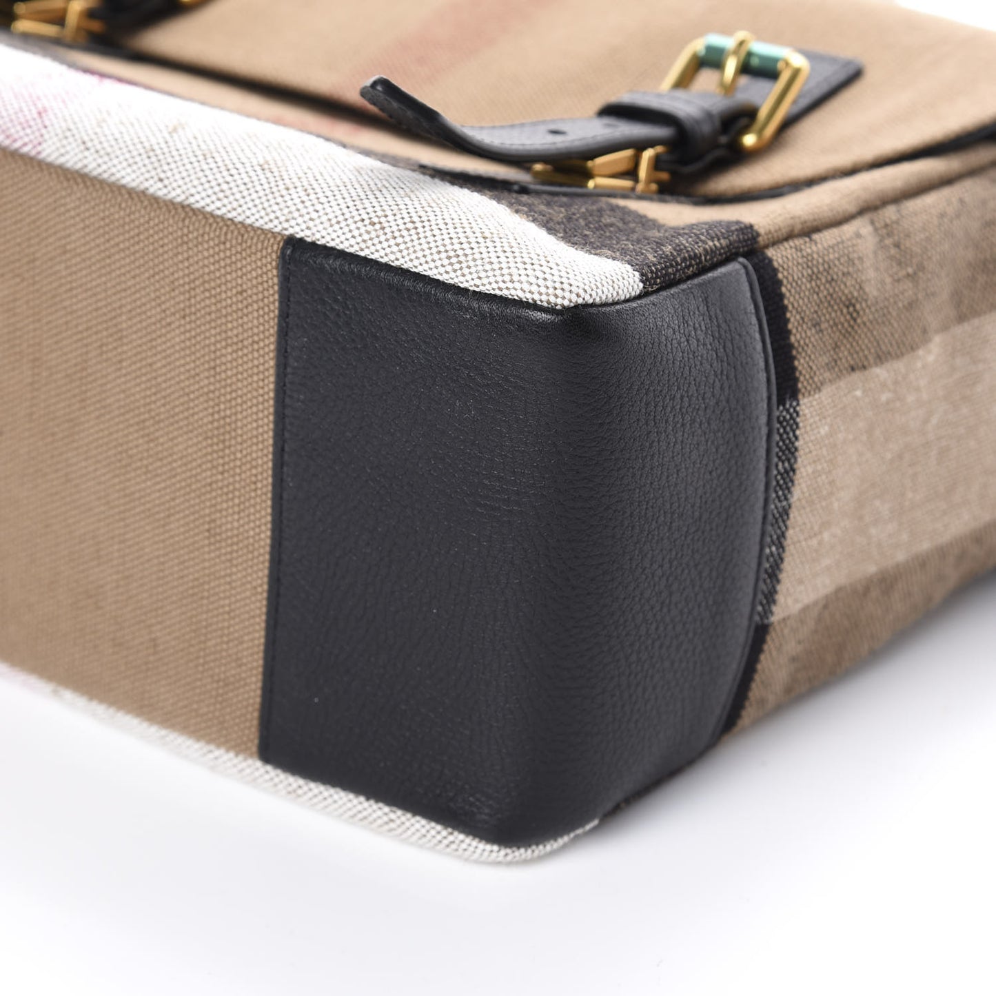 Canvas Mega Check Large Baildon Messenger Bag Black