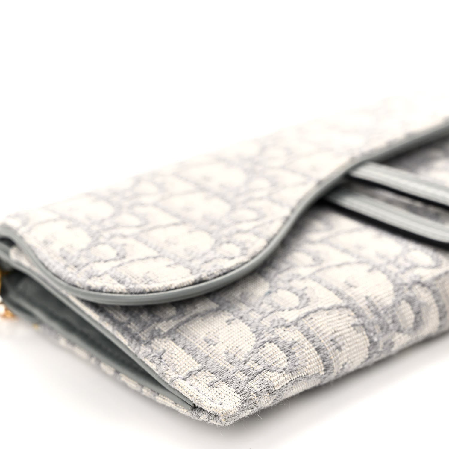 Christian Dior Oblique Saddle Chain Long Wallet Grey 9 of 12