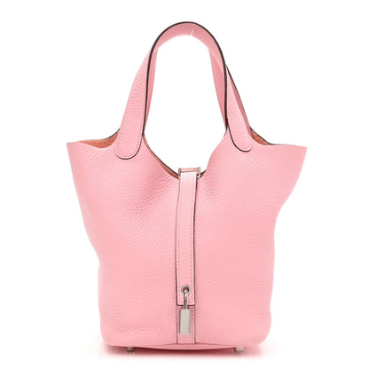 Hermes Taurillon Clemence Picotin Lock 18 PM Rose Sakura 1 of 11