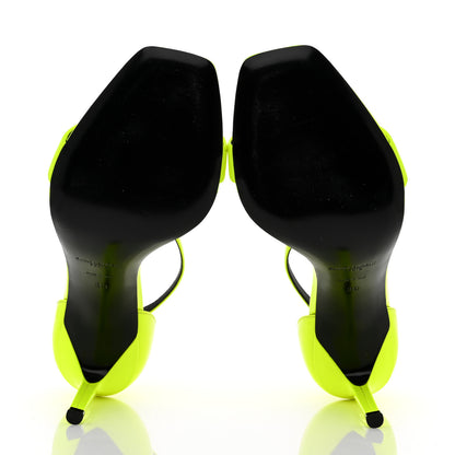 Saint Laurent Patent Calfskin Amber 105 Ankle Strap Sandals 39 Yellow Fluo 5 of 9