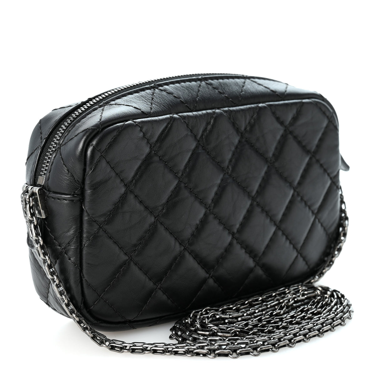 Chanel Aged Calfskin Quilted Mini Reissue Camera Case Black 3 of 10