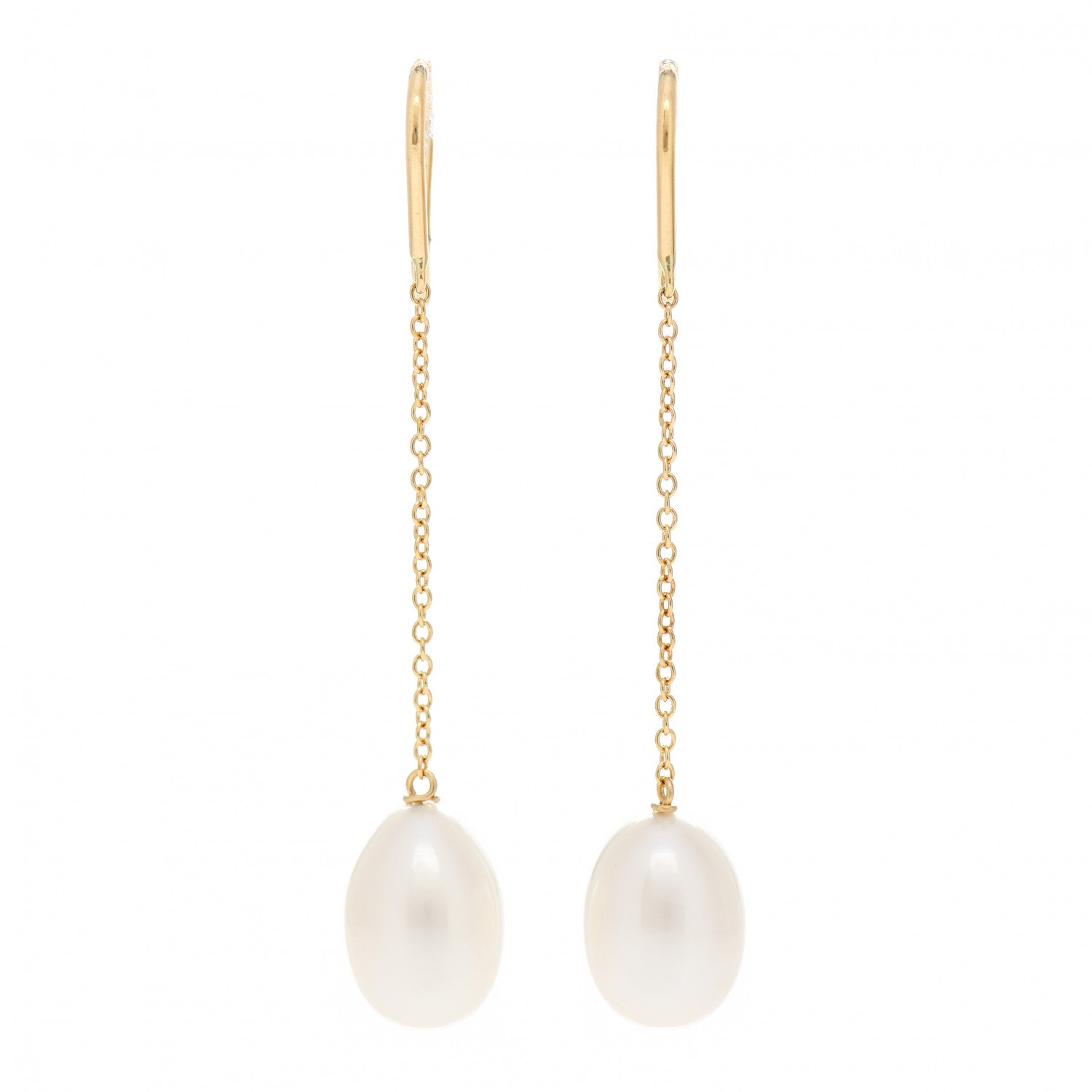 Tiffany 18K Yellow Gold Elsa Peretti Pearls By The Yard Drop Earrings 1 of 4