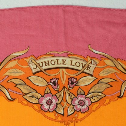 Hermes Cashmere Silk Jungle Love Shawl 140 Buvard Pink Sun Brown 3 of 6