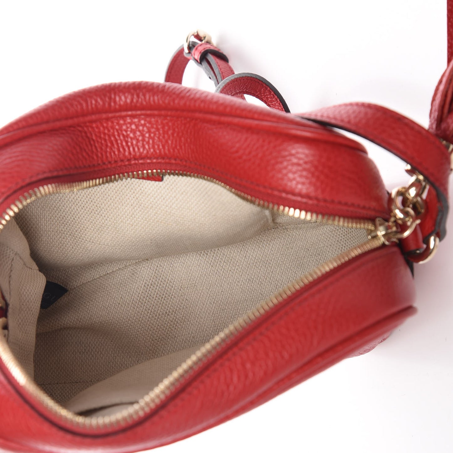Pebbled Calfskin Small Soho Disco Bag Vibrant Red