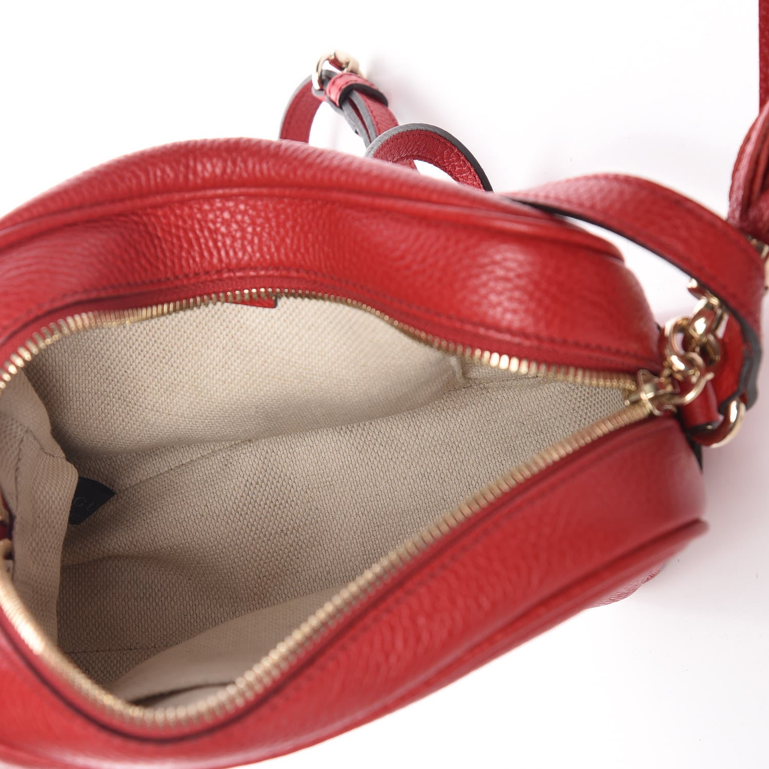 Gucci Pebbled Calfskin Small Soho Disco Bag Vibrant Red 5 of 11