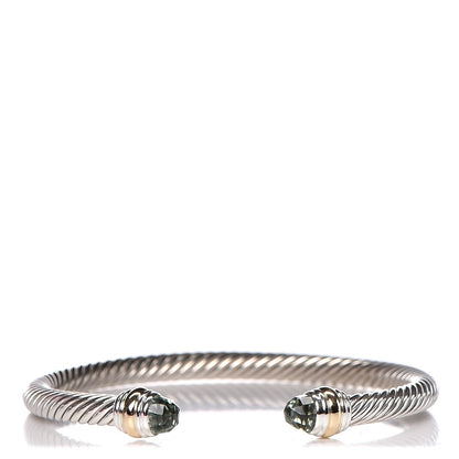 David Yurman Sterling Silver 14K Yellow Gold Prasiolite 5mm Cable Classics Bracelet 1 of 4