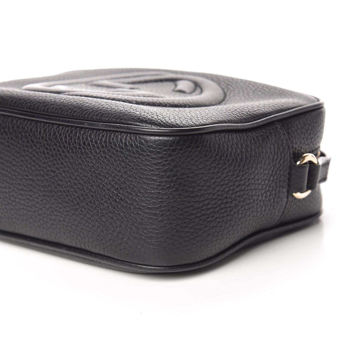 Pebbled Calfskin Small Soho Disco Bag Black
