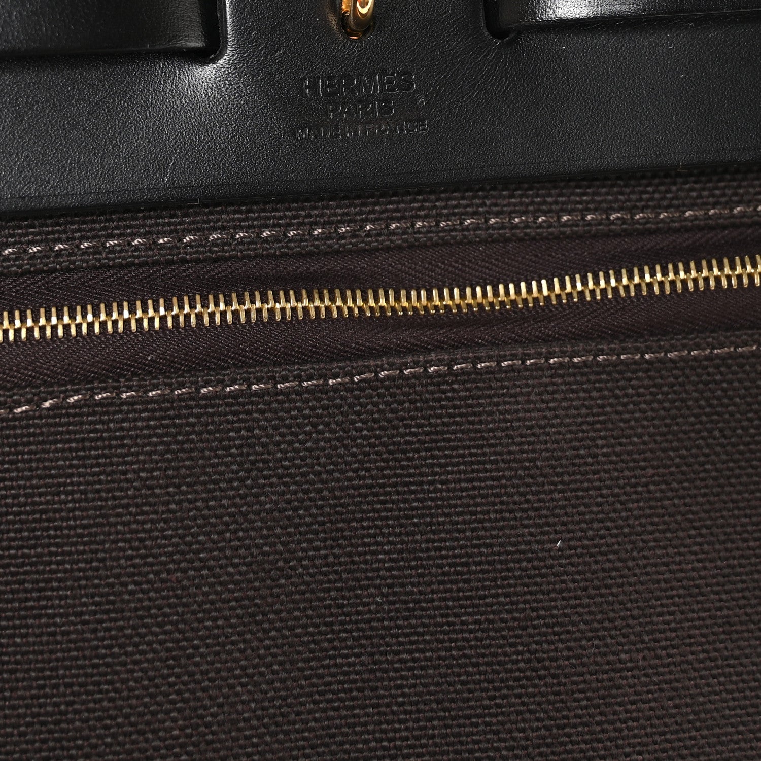 Hermes Military Toile Vache Hunter Herbag Zip Retourne 31 PM Black Ebene 7 of 11