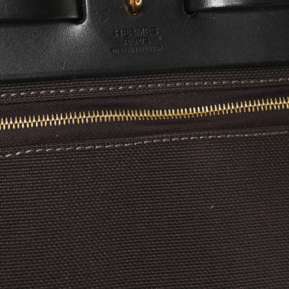 Hermes Military Toile Vache Hunter Herbag Zip Retourne 31 PM Black Ebene 7 of 11