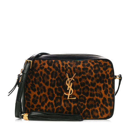Saint Laurent Calfskin Leopard Print Monogram Lou Camera Bag Black 2 of 9
