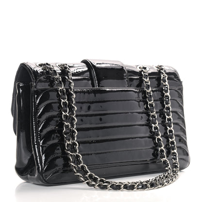 Chanel Patent Horizontal Quilted Jumbo Single Flap Black 3 of 9