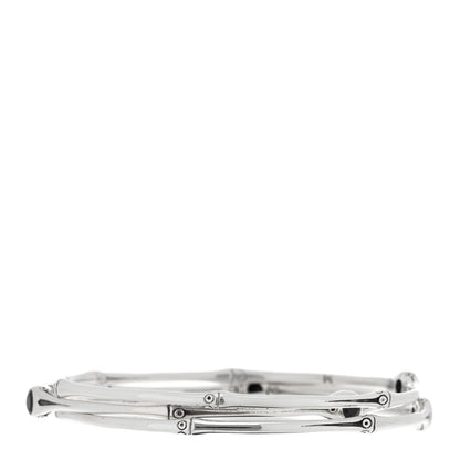 John Hardy Sterling Silver Black Spinel Bamboo Bangle Bracelet Set of 3 2 of 3