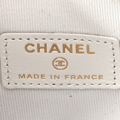 Chanel Lambskin Quilted CC In Love Heart Clutch With Chain White 6 of 10