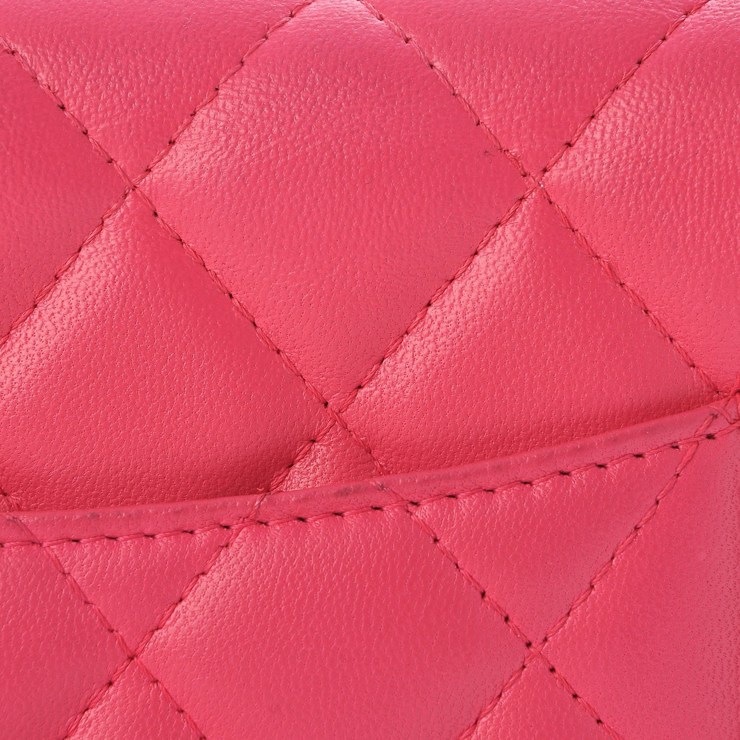 Chanel Lambskin Quilted Wallet On Chain WOC Pink 10 of 11