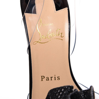 Christian Louboutin Metallic Calfskin Glitter Tonic PVC Fossiliza 100 Sandals 36 Black 6 of 8
