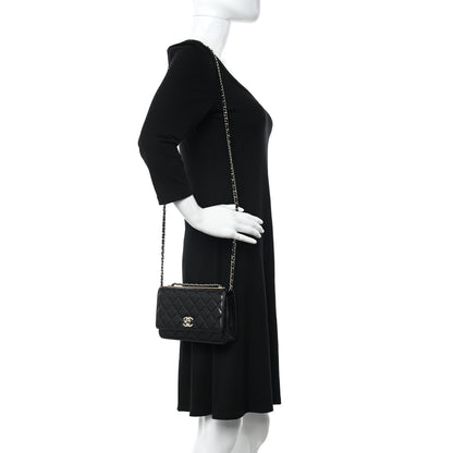 Chanel Lambskin Quilted Trendy CC Wallet On Chain WOC Black 2 of 11