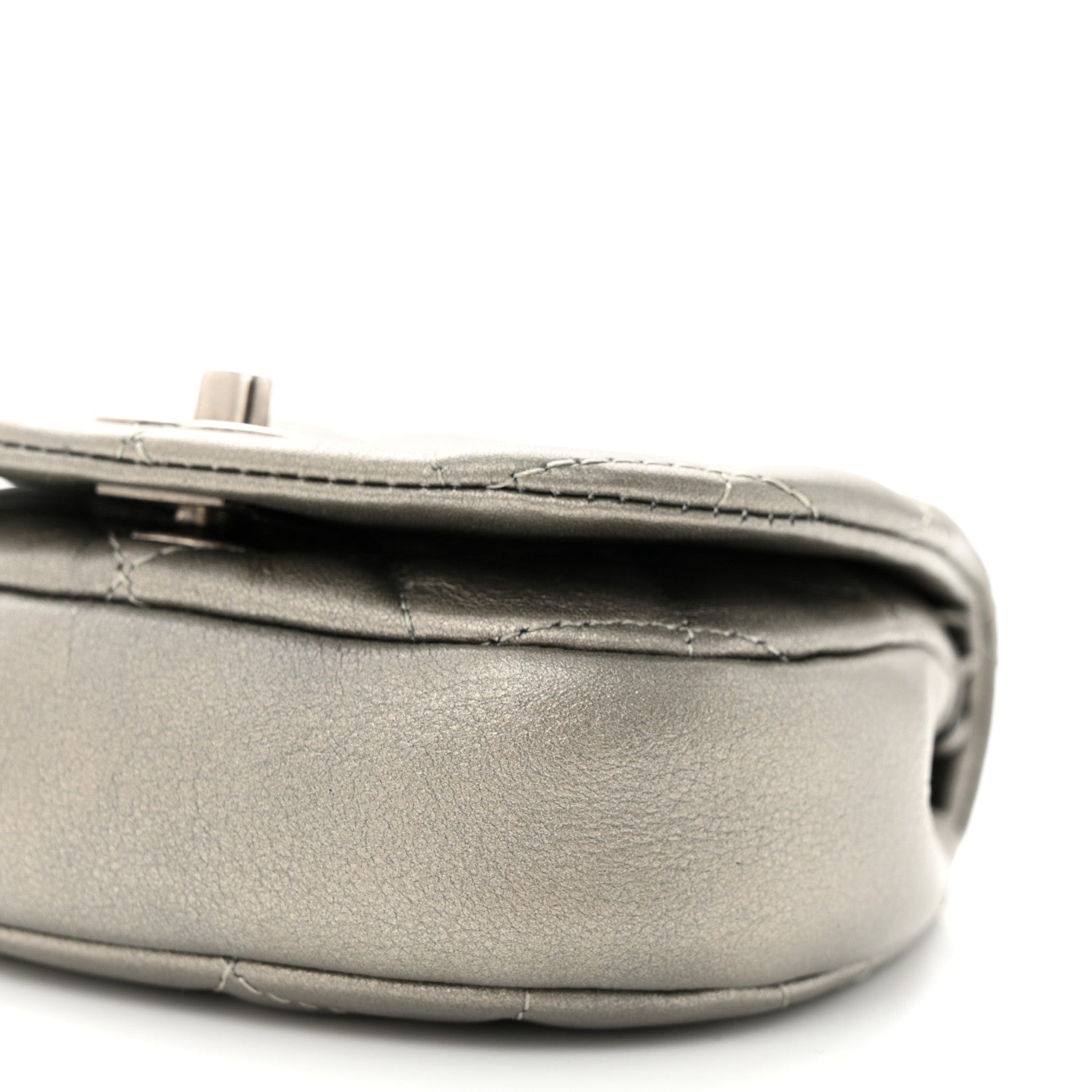 Chanel Metallic Calfskin Quilted Mini Coco Mail Clutch Ruthenium 11 of 12