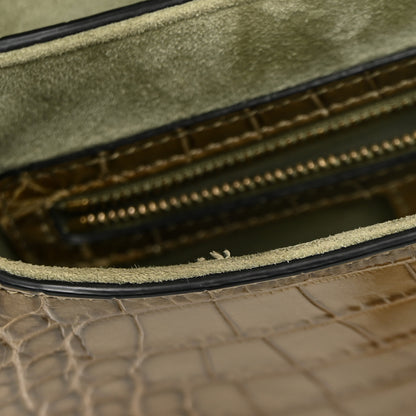 Christian Dior Alligator Saddle Bag Green 5 of 9