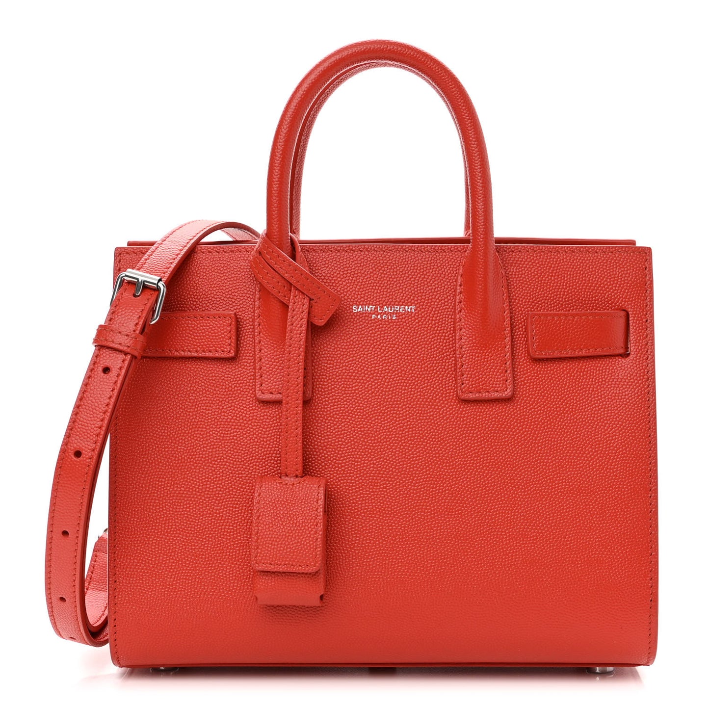 Grained Calfskin Nano Sac De Jour Lipstick Red