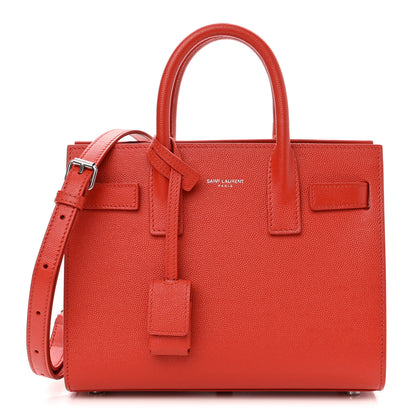 Saint Laurent Grained Calfskin Nano Sac De Jour Lipstick Red 1 of 11