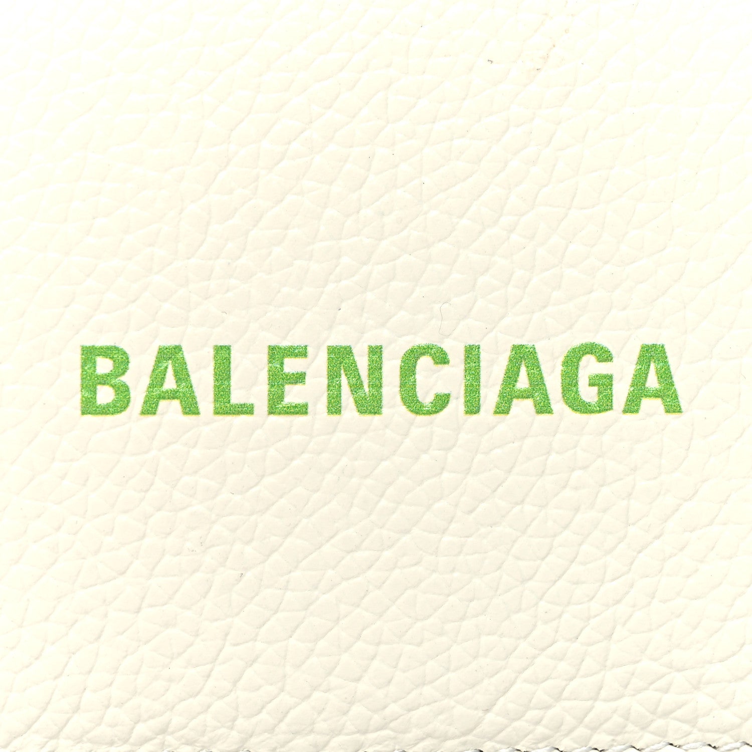 Balenciaga Grained Calfskin Logo Mini Cash Wallet White Light Green 9 of 9