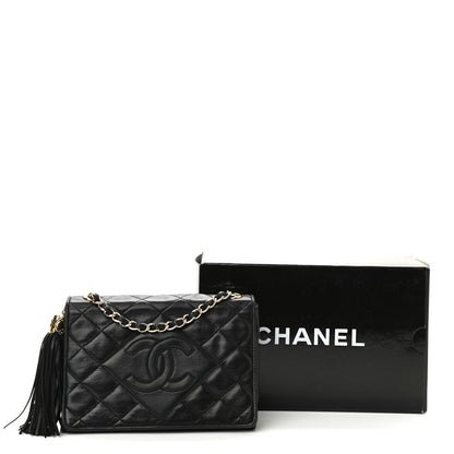 Chanel Lambskin Small Tassel Single Flap Black 12 of 12