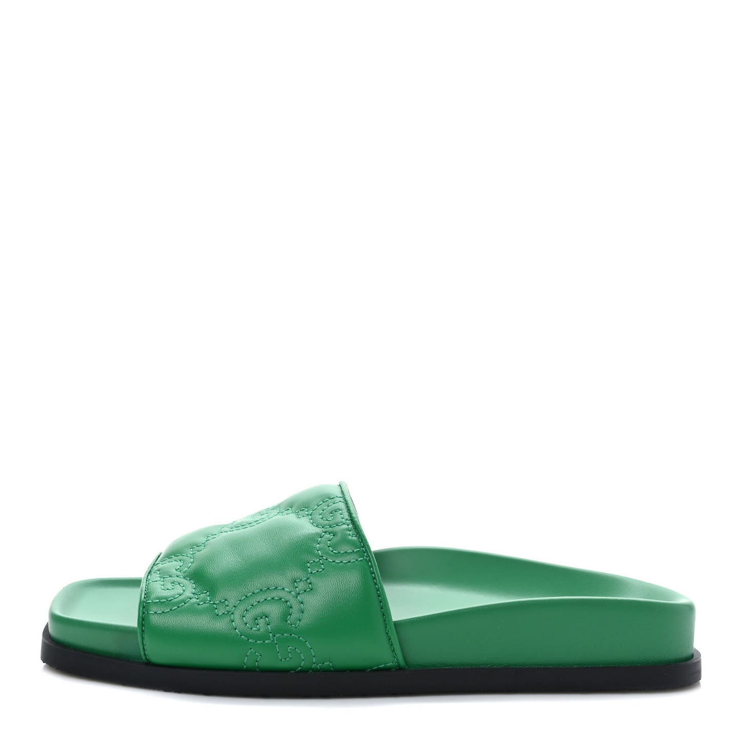 Nappa GG Matelasse Flat Slide Sandals 36 New Shamarock