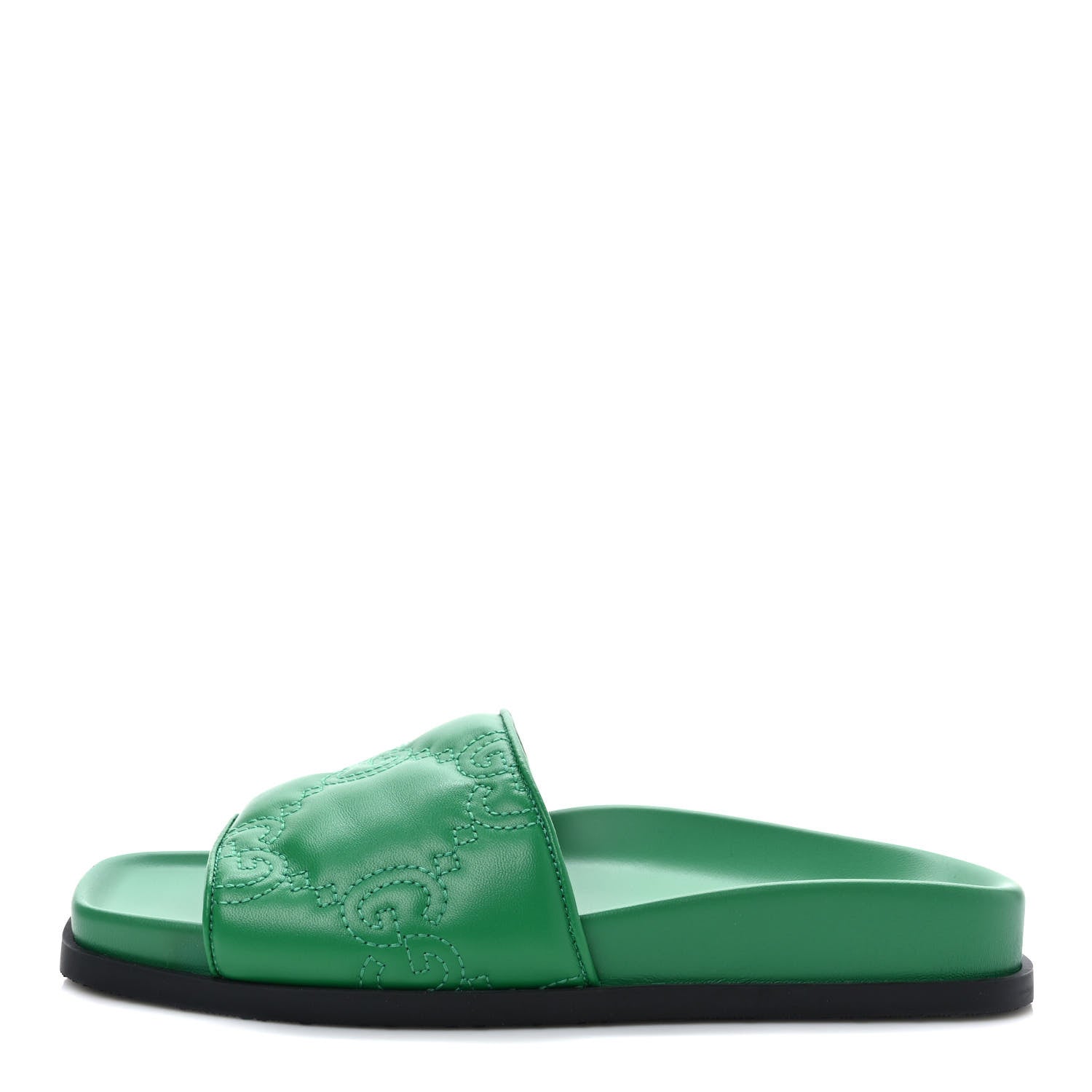 Gucci Nappa GG Matelasse Flat Slide Sandals 36 New Shamarock 1 of 8