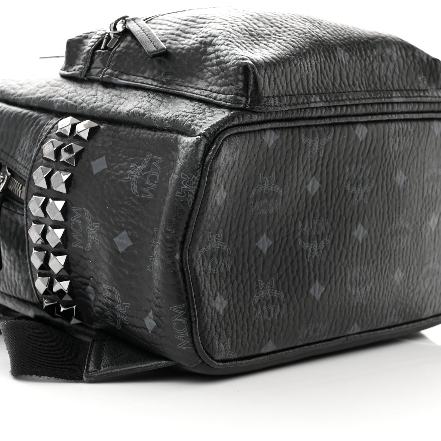 MCM Visetos Small Side Stud Stark Backpack Black 9 of 14