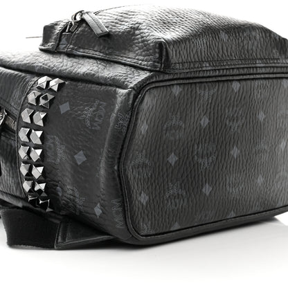 MCM Visetos Small Side Stud Stark Backpack Black 9 of 14