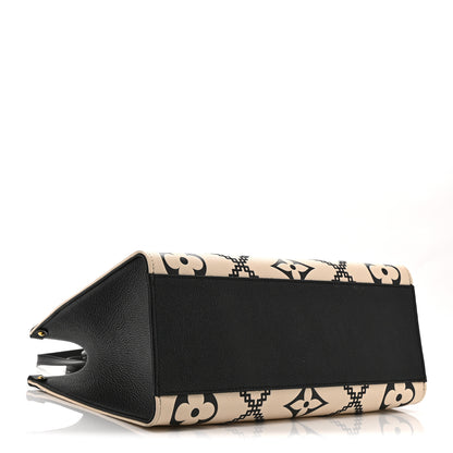 Louis Vuitton Empreinte Monogram Giant Broderies Onthego MM Cream Black 4 of 9
