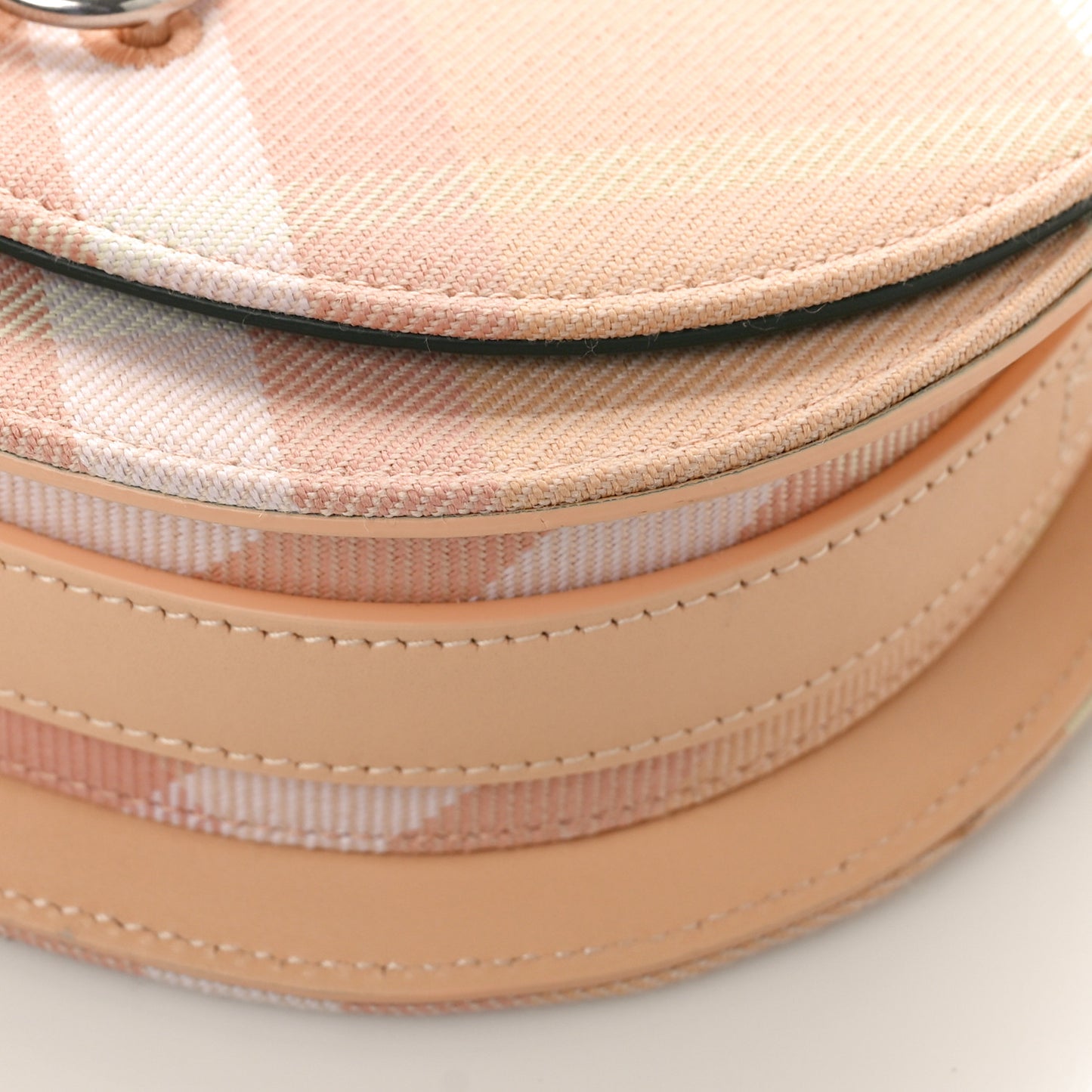 Jacquard Check Mini Rocking Horse Crossbody Peach