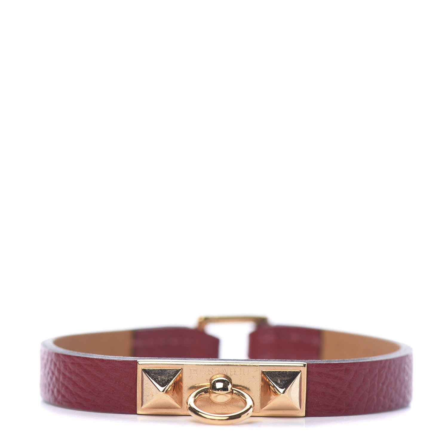 Hermes Epsom Micro Rivale Bracelet S Rouge Grenat 1 of 5