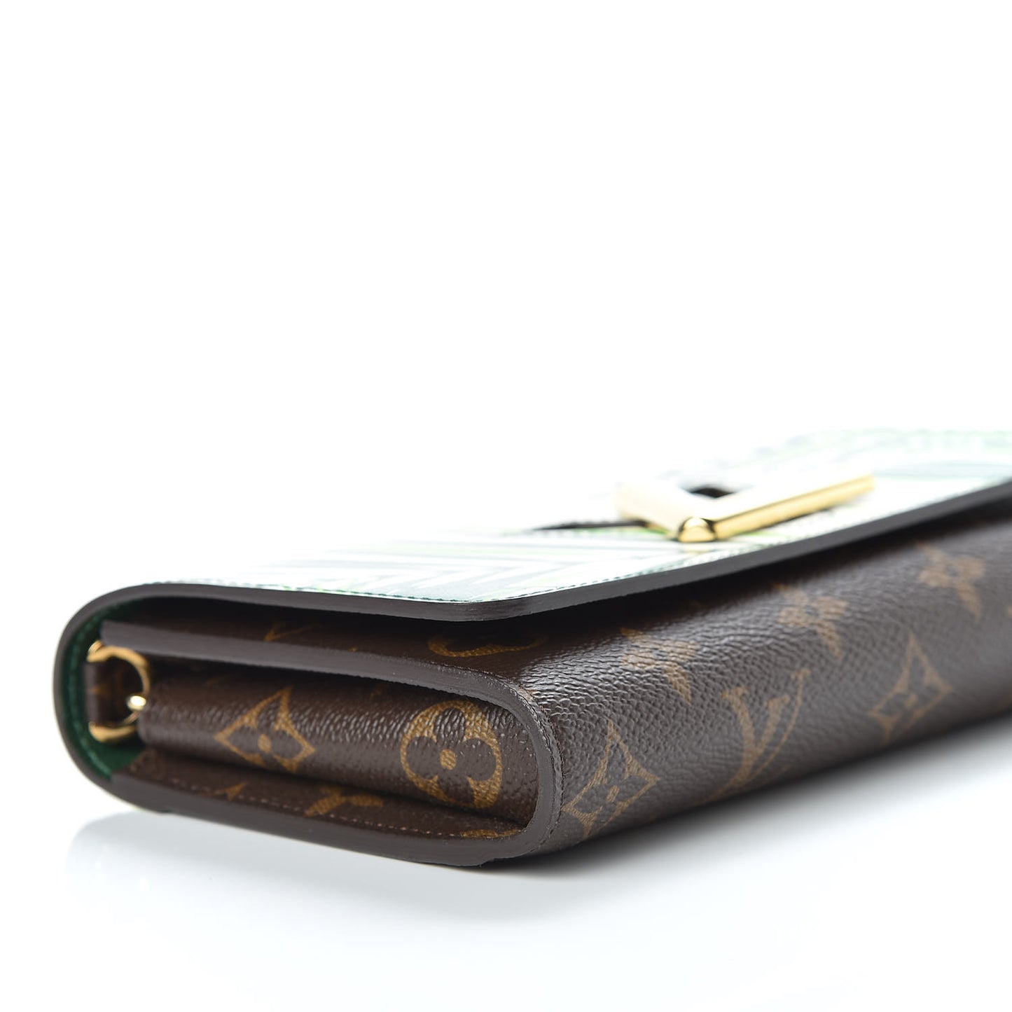 Monogram Palm Twist Chain Wallet Vert White