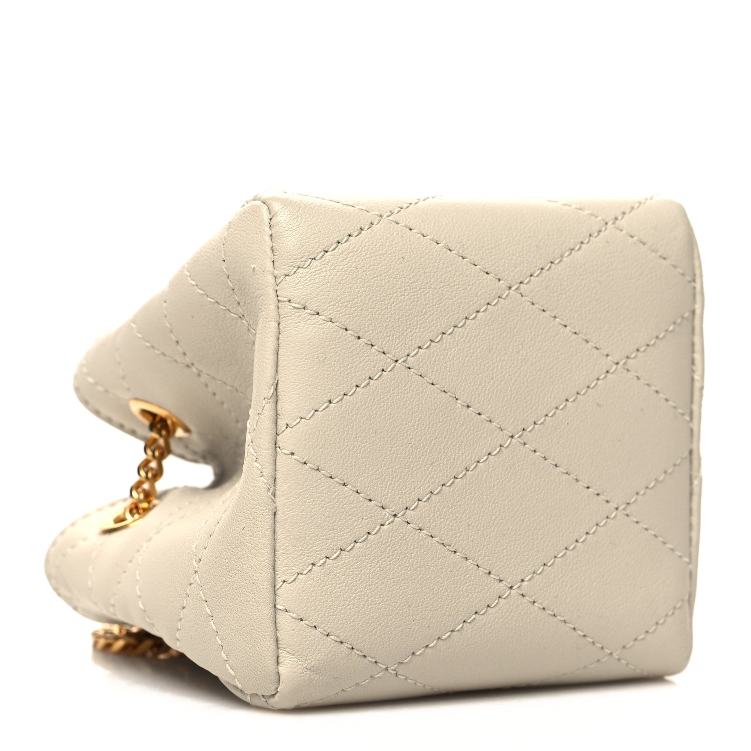 Saint Laurent Lambskin Quilted Baby Bucket Bag Crema Soft 4 of 10