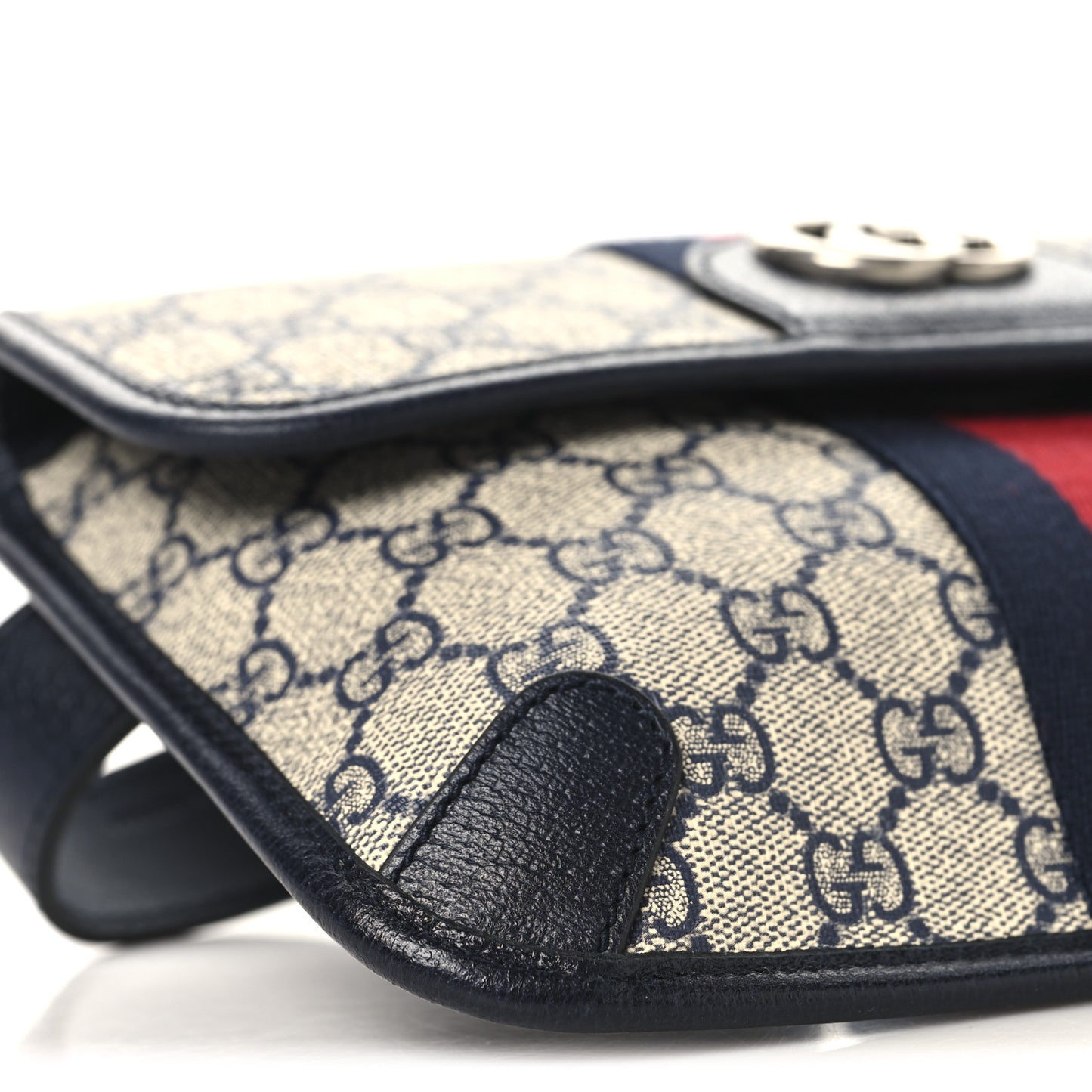 GG Supreme Monogram Web Small Ophidia Belt Bag 90 36 Beige Navy