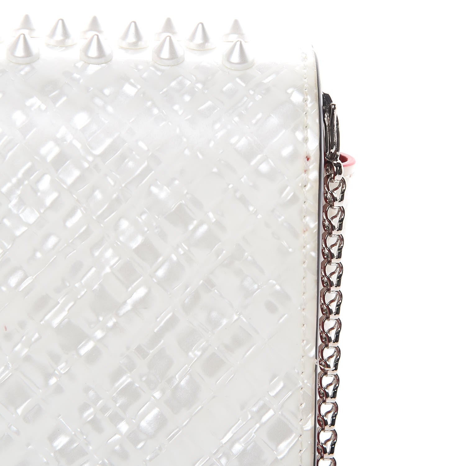 Christian Louboutin Patent Spikes Paloma Clutch White 15 of 16
