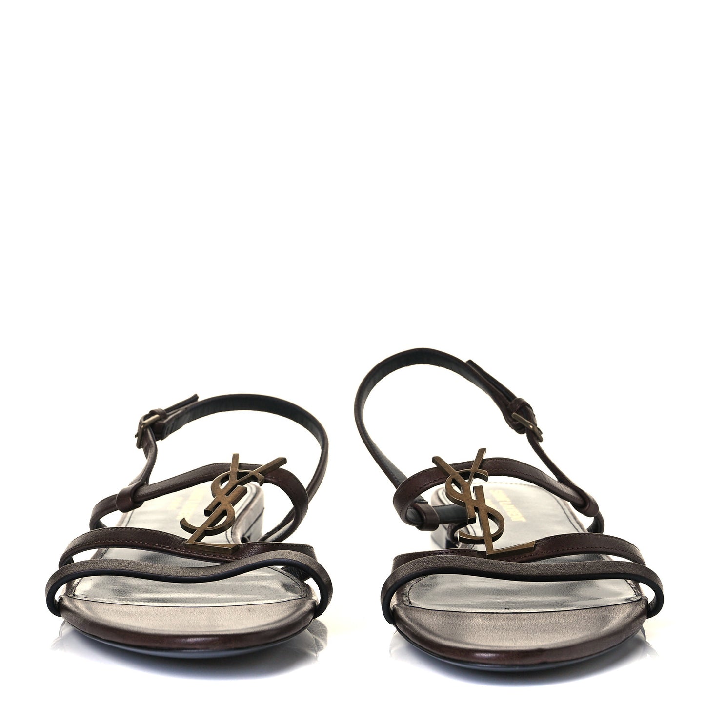 Calfskin Cassandra Monogram Sandals 41 Moro