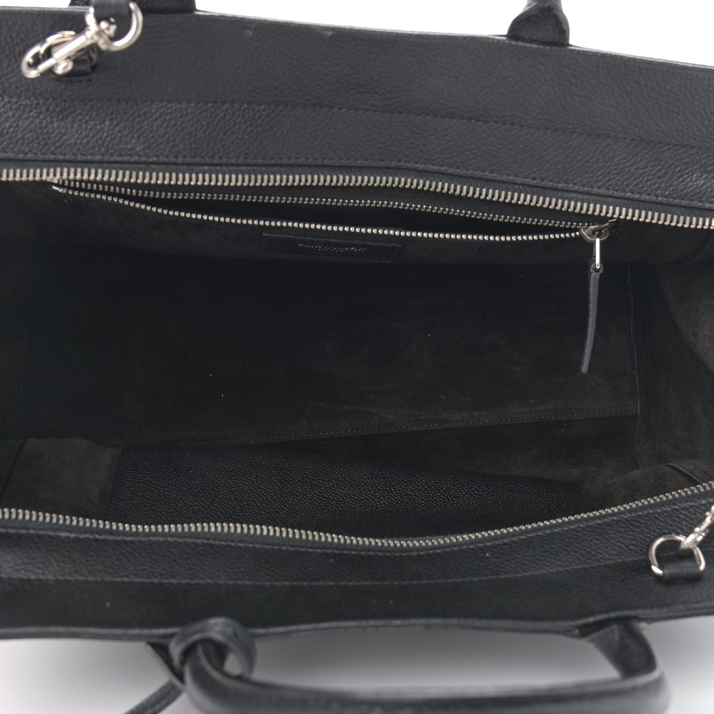 Grained Calfskin Small Cabas Rive Gauche Black