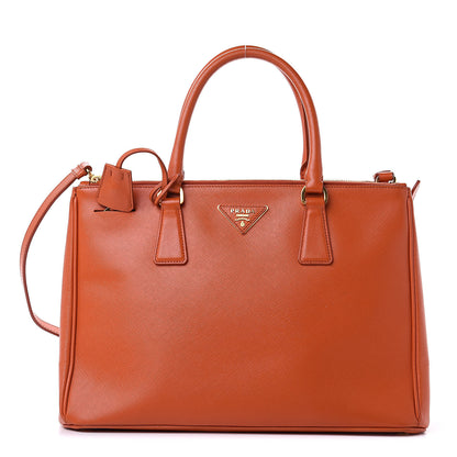 Prada Saffiano Medium Galleria Double Zip Tote Papaya 1 of 15