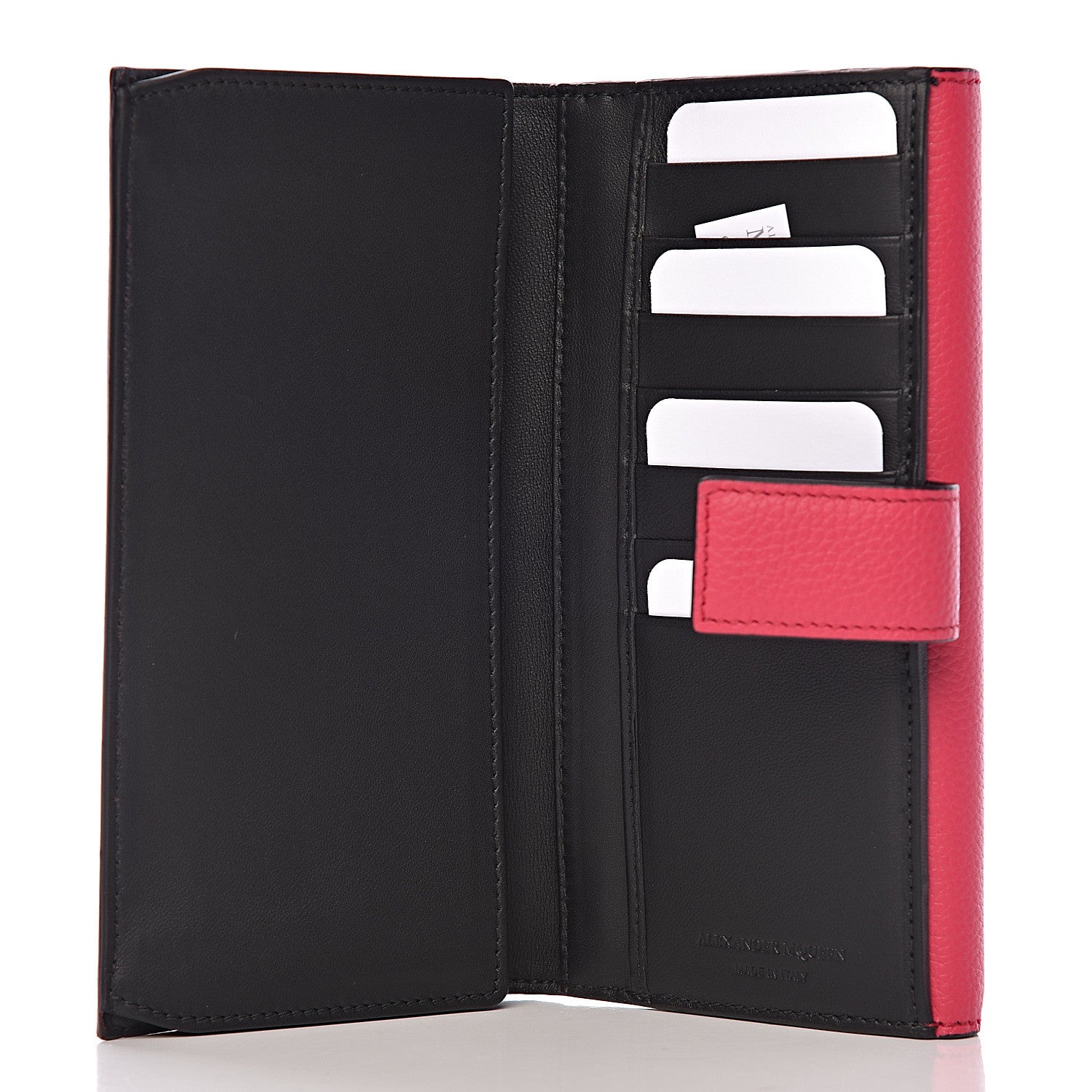 Alexander McQueen Calfskin Skull Continental Wallet Fuchsia