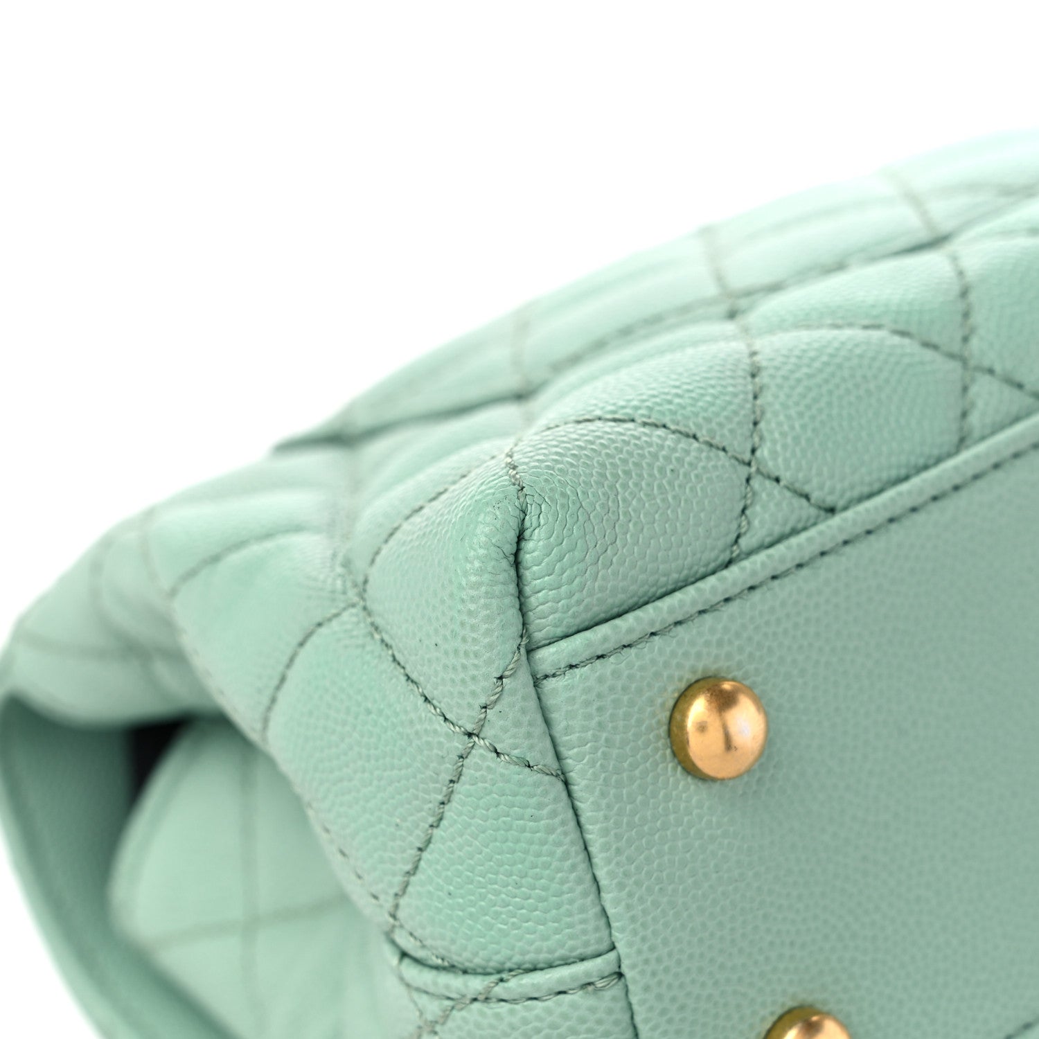 Chanel Caviar Quilted Mini Coco Chain Handle Flap Light Green 10 of 11