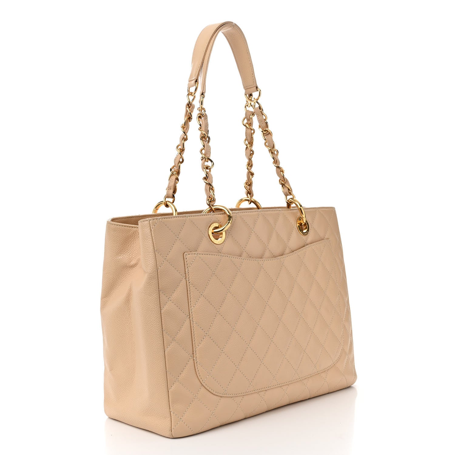 Chanel Caviar Quilted Grand Shopping Tote GST Beige Clair 3 of 15