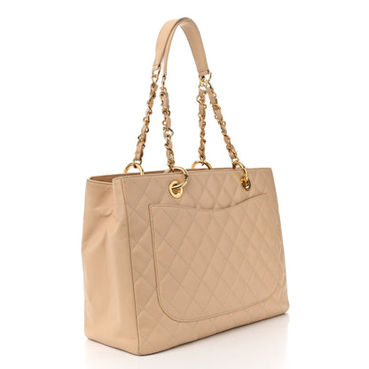 Chanel Caviar Quilted Grand Shopping Tote GST Beige Clair 3 of 15